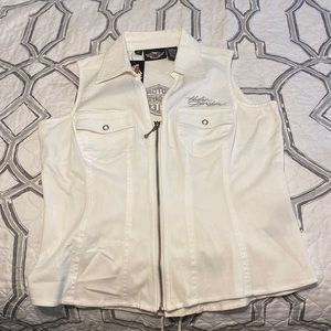 Harley Davidson white ladies vest
